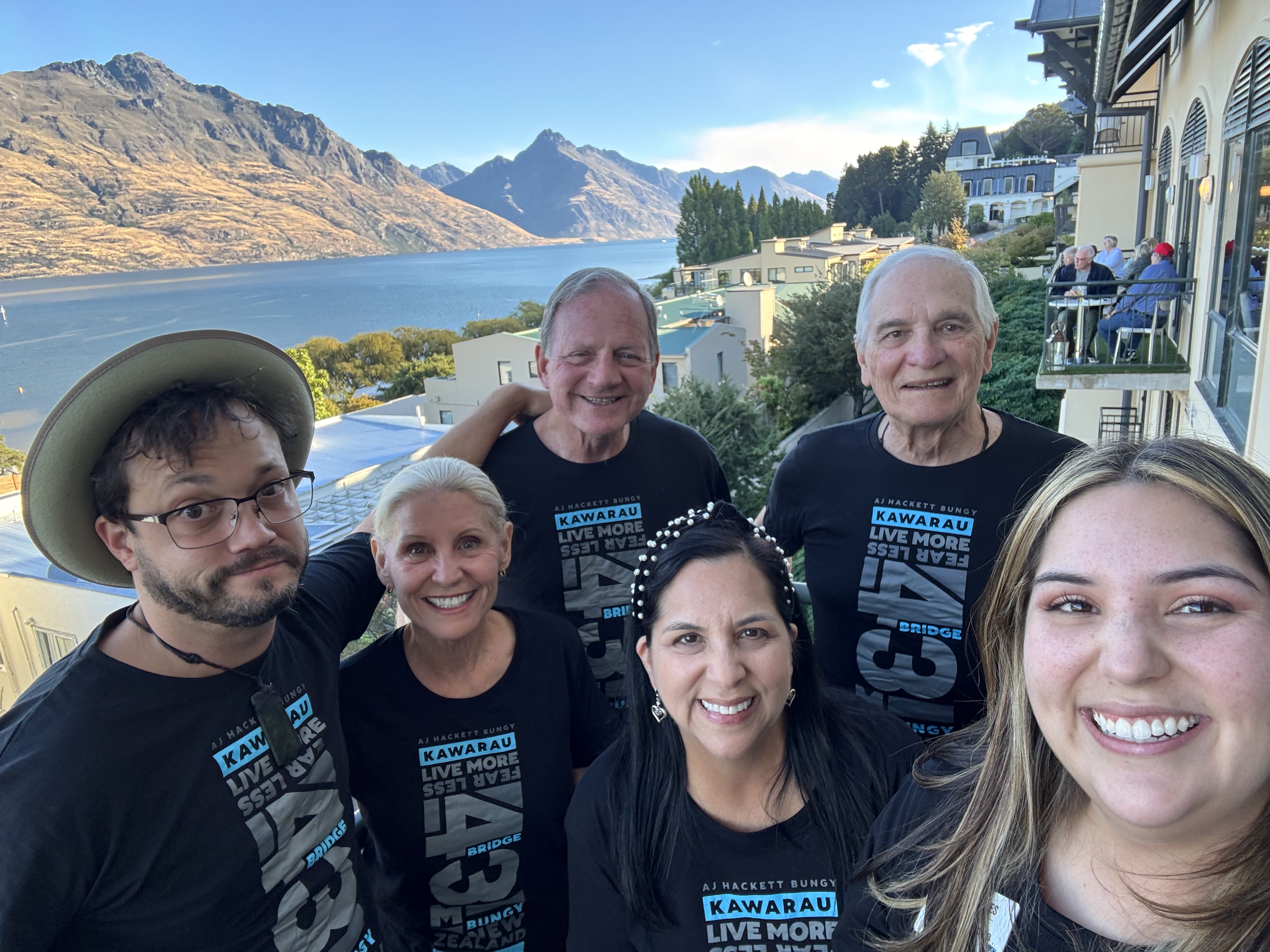The brave Longhorns who bungee jumped in Queenstown, New Zealand. 