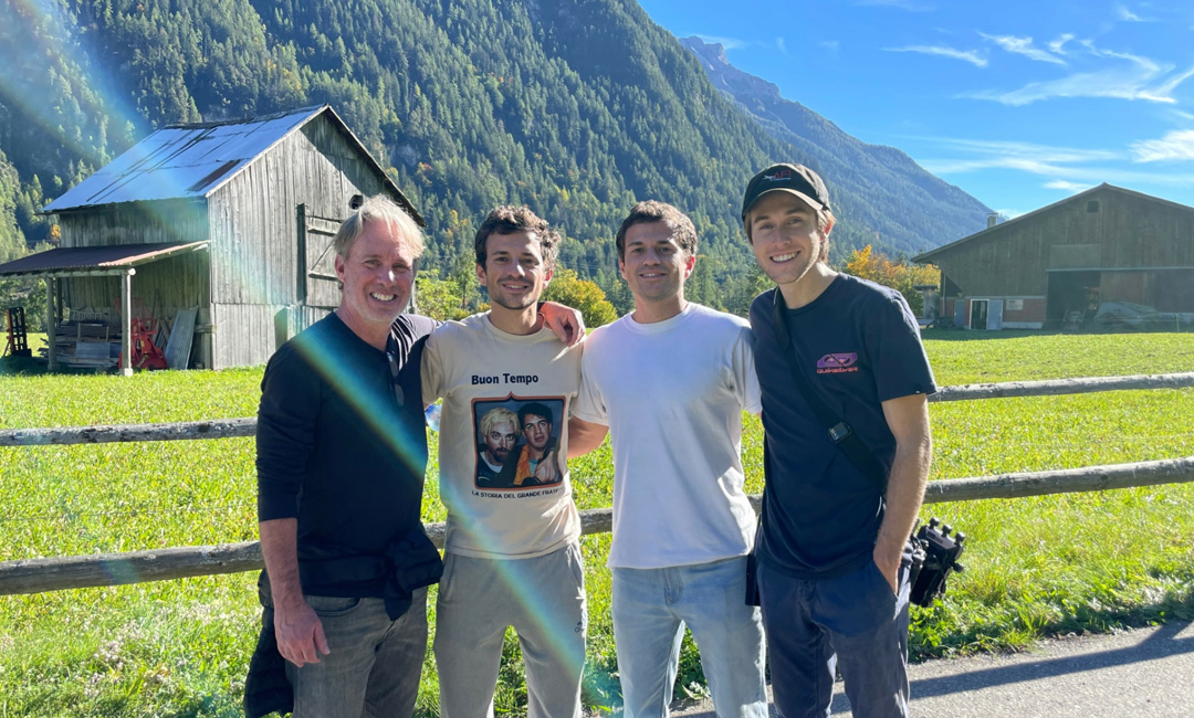 Crew filming Sew Torn in Switzerland.