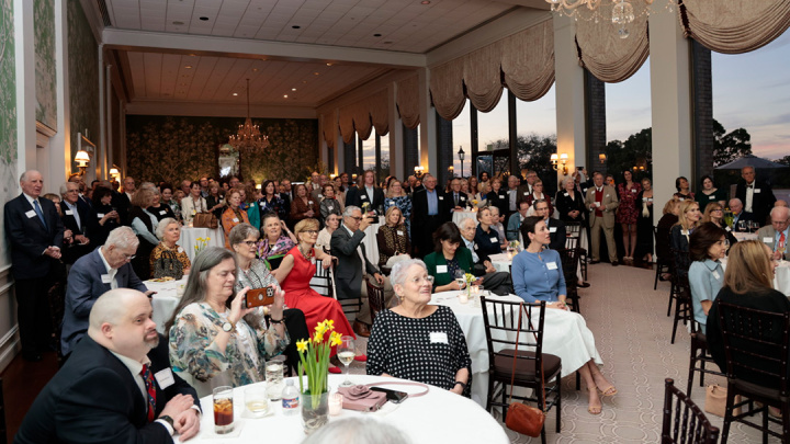 The crowd at the launch party for The Bentsen Blueprint podcast.