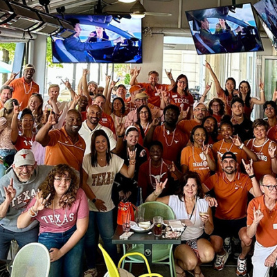 Longhorns at UT football game watch in Atlanta.
