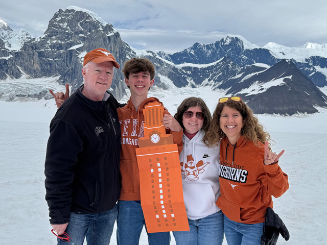 Four Longhorns at Glacier Landing on Ruth Glacier in Denali National Park.