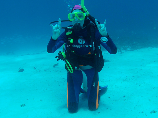Hook em Horns underwater in Indonesia