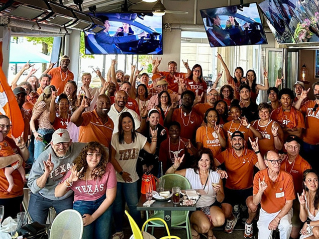 Longhorns at UT football game watch in Atlanta.