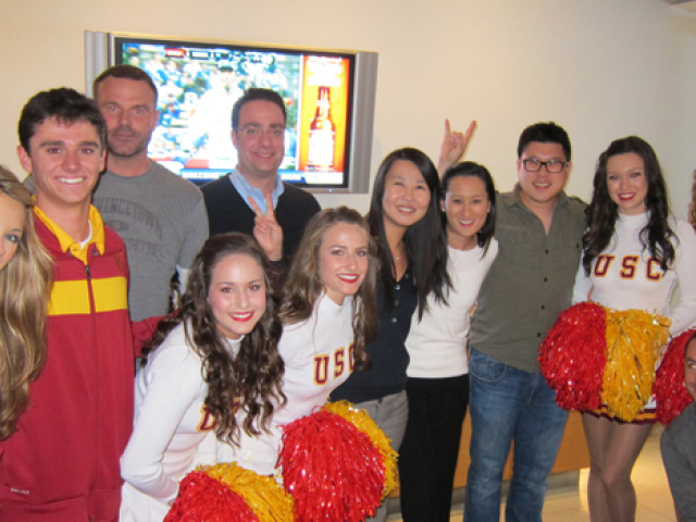 AD and USC Cheerleaders