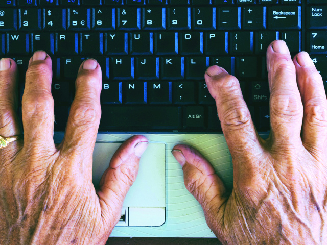 Typing hands