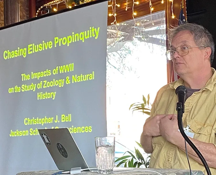 Dr. Chris Bell gives a presentation on Chasing Elusive Propinquity.