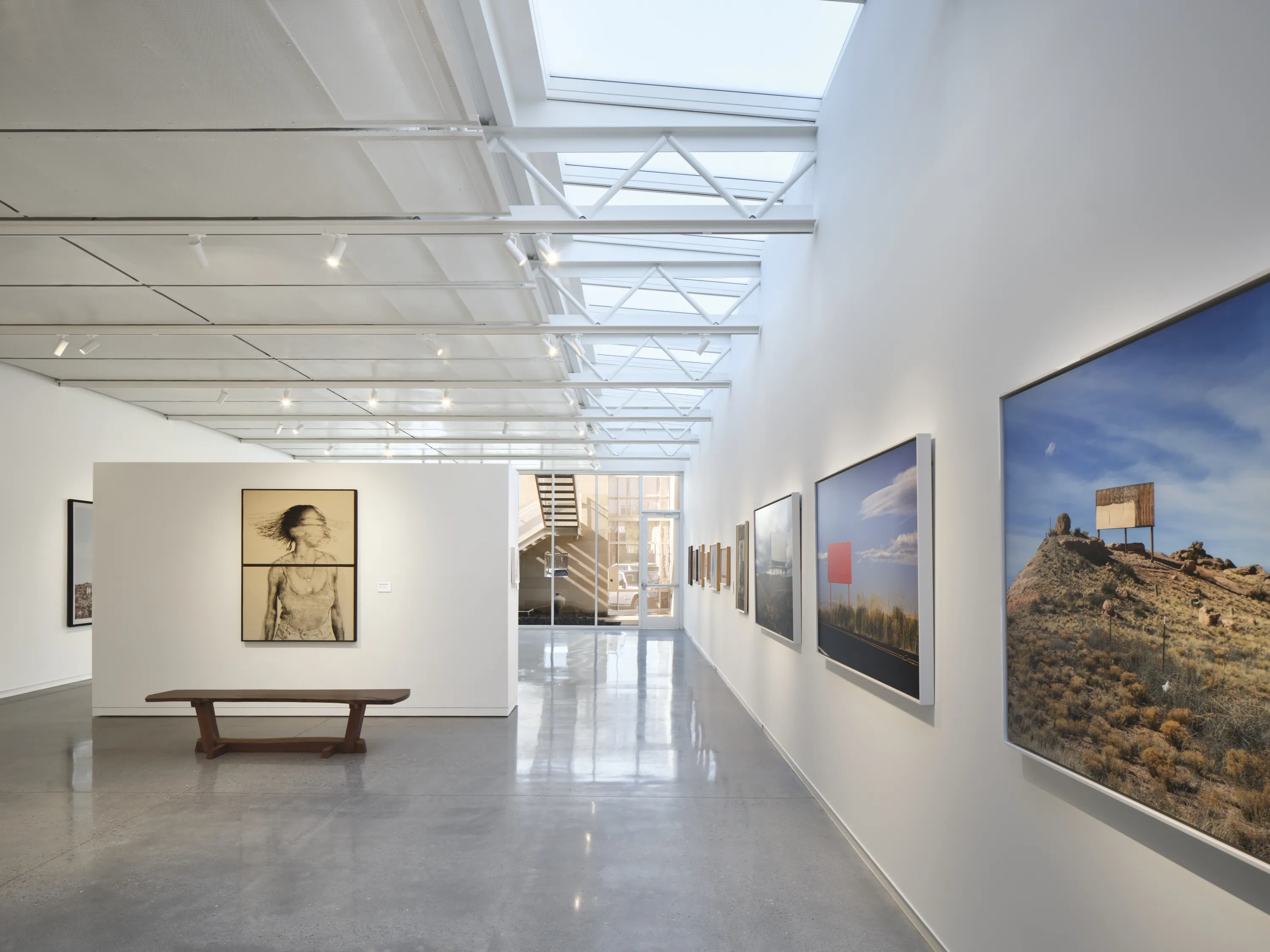 An airy gallery space.