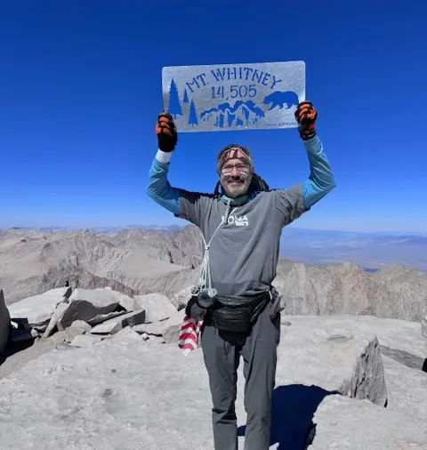 Longhorn atop Mt Whitney. 