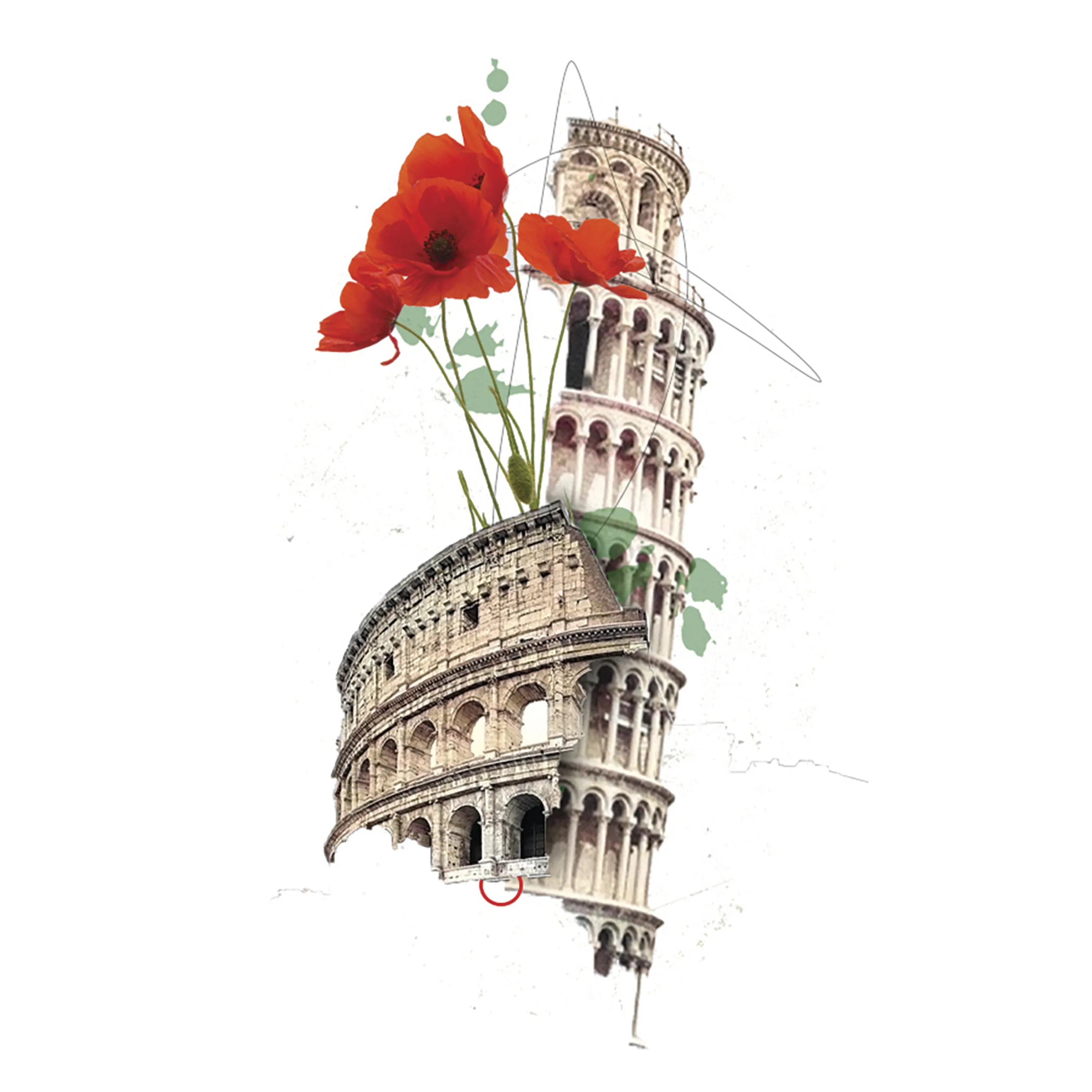 Travel Abroad Illustration Collage