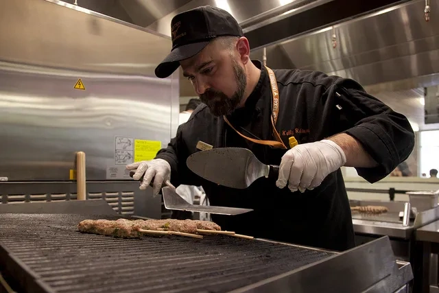 J2 Chef Prepares Kebabs