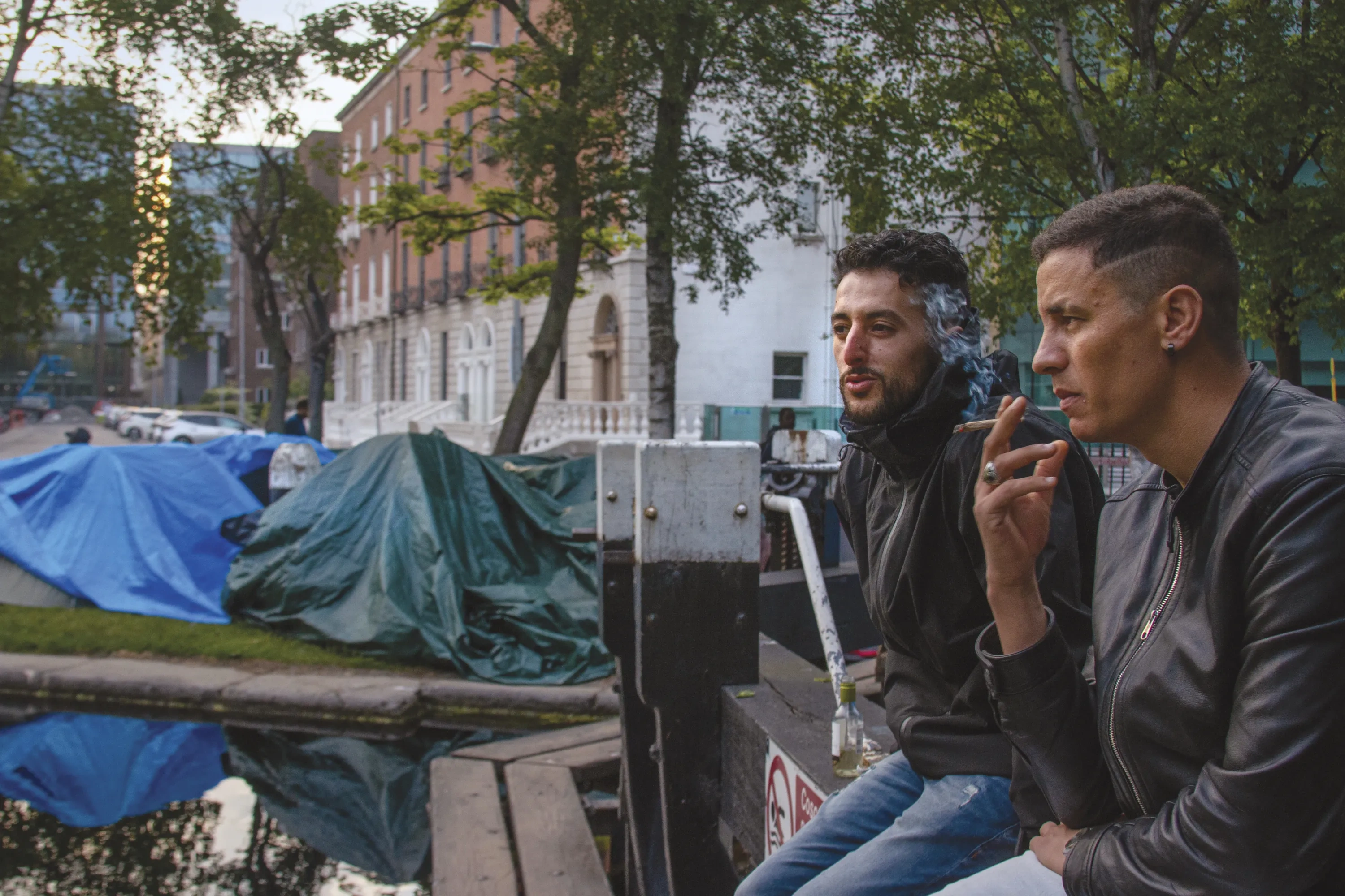 people wait on the streets in Ireland