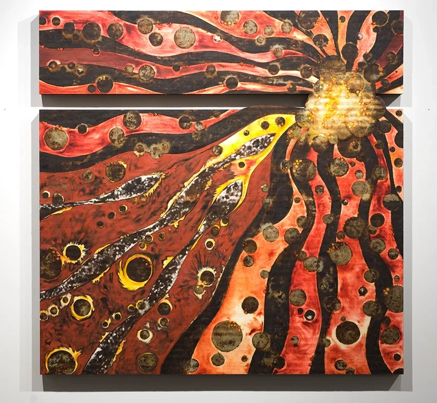 Abstract art on canvas by Kimberly MacArthur Graham.