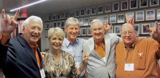 1955-67 UT Cheerleaders Reunion Committee - Bill Melton, Jan Thomsen Furr-Ray, David Northington, Covey Nash and Bob Lowe