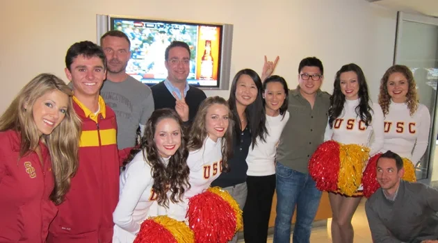 AD and USC Cheerleaders