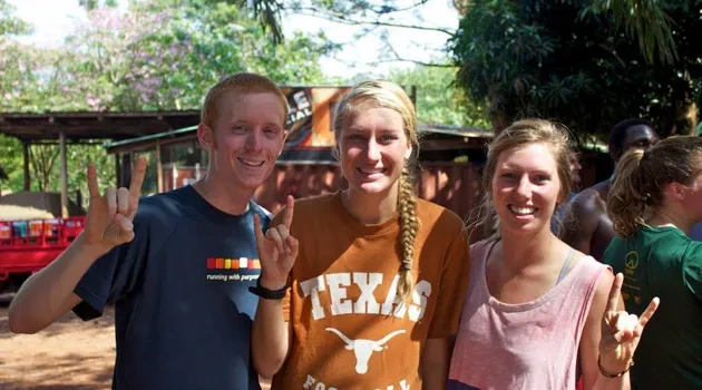 Longhorns in Jinja Emily Peterson and Alexandra Johnson