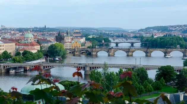 Prague and Vltava bridges
