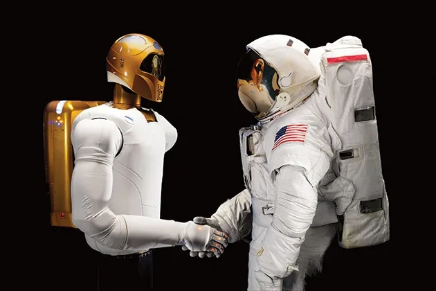 Robonaut 2, a dexterous, humanoid astronaut helper.