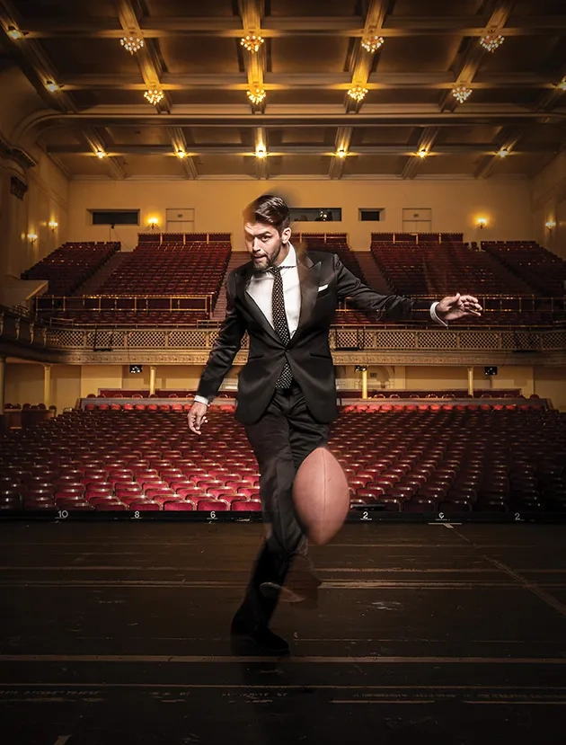 Justin Tucker, Baltimore Ravens kicker, photographed 5 August 2014 in Baltimore MD, for Baltimore Magazine.