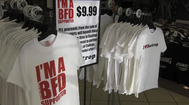 UT Co-op Selling T-Shirts to Support Victims of Bastrop Fire