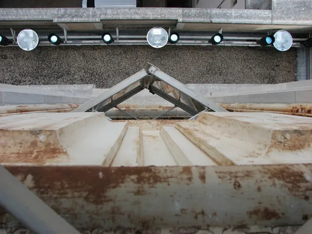 corrosion down view