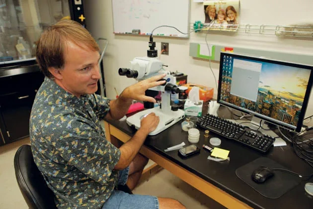 Jon Pierce-Shimomura In His Lab