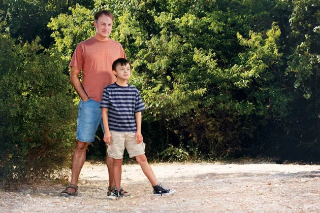 Jon Pierce-Shimomura with his son Ocean